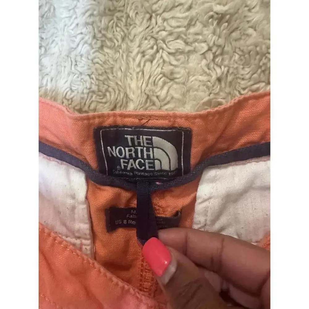 The North Face casual orange cotton/linen chino shorts Size 8